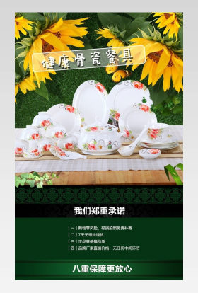 景德镇骨瓷陶瓷餐具PSD详情页