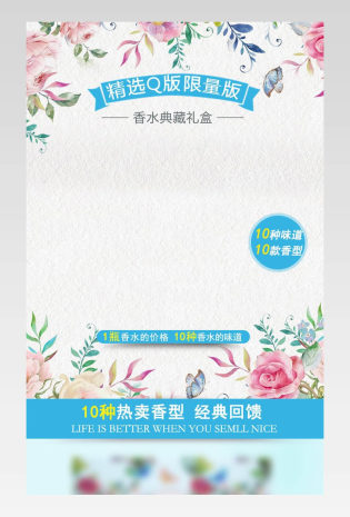 清新香水小礼盒详情页产品描述页通用 