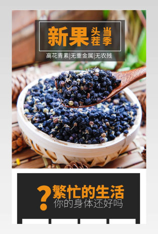 大气古典风黑枸杞保健品详情页产品描述页