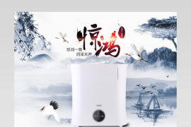简约中国风净化器详情页PSD模版